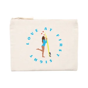 Pochette zippée - Coton recyclé - 21,5 x 16 cm - Love at first sight"