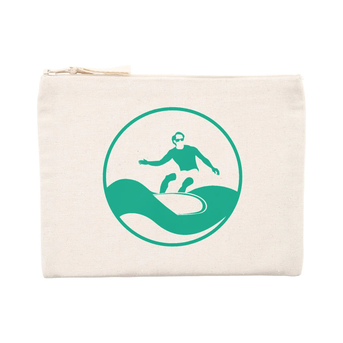 Pochette zippée - Coton recyclé - 21,5 x 16 cm - Surf H