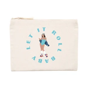 Pochette zippée - Coton recyclé - 21,5 x 16 cm - Let it roll baby