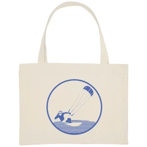 Grand Shopping bag - Épais - Coton recyclé - 49 x 37 cm - Kitesurf Homme