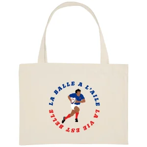 Grand Shopping bag - Épais - Coton recyclé - 49 x 37 cm - La balle à l'aile