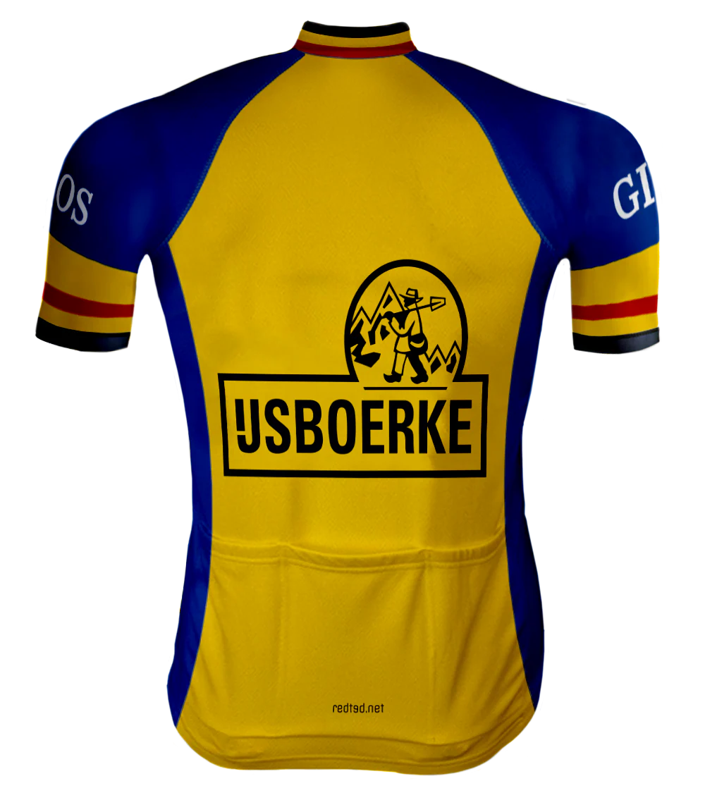 MAILLOT DE CYCLISME RÉTRO IJSBOERKE Warncke Jaune - REDTED – Image 2
