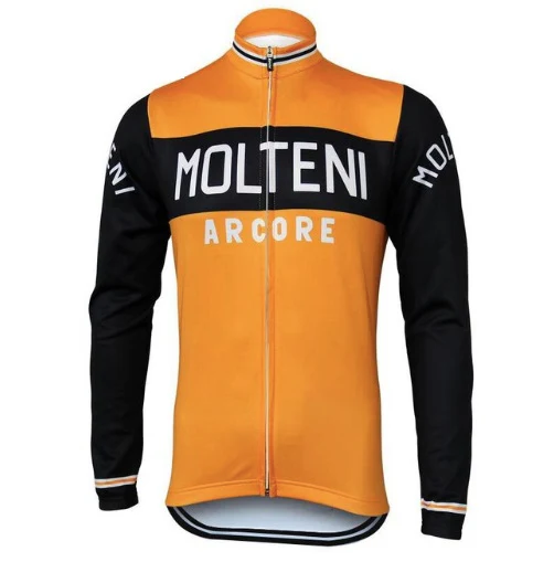 Maillots de cyclisme rétro Molteni manches longues - Orange