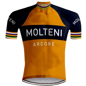 MAILLOT DE CYCLISME RÉTRO MOLTENI ORANGE - REDTED