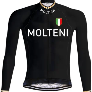 Maillot de cyclisme rétro Molteni manches longues Noir - REDTED