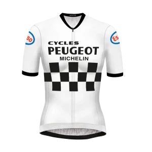 Maillot de cyclisme Rétro femme Peugeot Blanc/Noir - RedTed