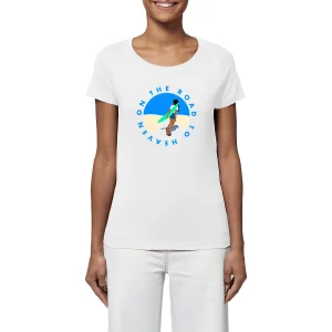 T-shirt Femme - Coupe Classique- 100% coton BIO - On the road to heaven