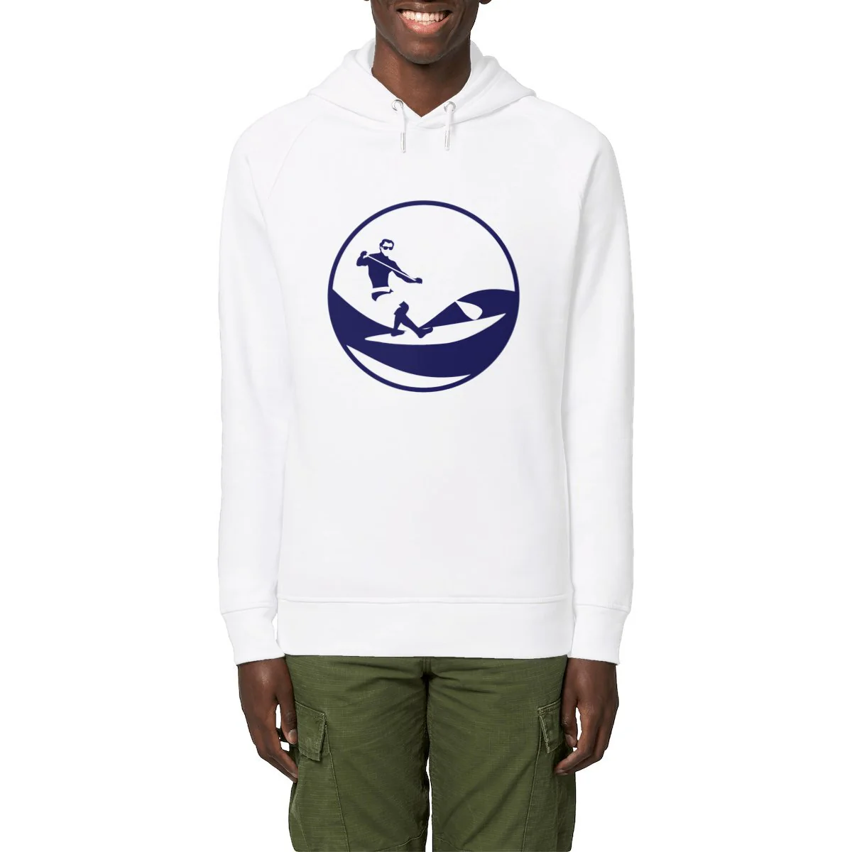 Sweatshirt à capuche Homme - Poches latérales - Coton BIO - Stand Up Paddle H
