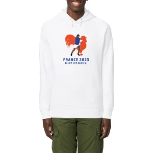 visual_Blanc_155395596_2436fdb8-237e-48e4-8d80-e307aa512fca.jpgv1696098713 Sweatshirt à capuche Homme - Poches latérales - Coton BIO - Allez les bleus