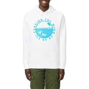 Sweatshirt à capuche Homme - Poches latérales - Coton BIO - Chasing the wind Kitesurf H