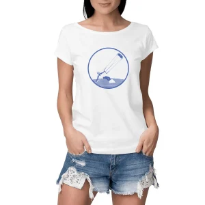 visual_Blanc_1886922373_67c4eed9-3e45-41e5-9b46-f85e4250758d.jpgv1693498478 T-shirt Femme - Manches retroussées - 100% Coton BIO- Kitesurf W