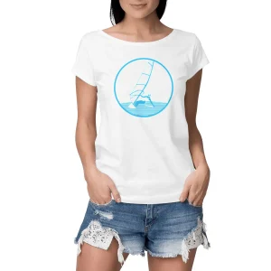 T-shirt Femme - Manches retroussées - 100% Coton BIO - Funboard W