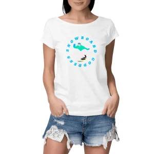 visual_Blanc_1886922373_d65a070e-1d77-4864-822e-c78349a3540d.jpgv1693569717 T-shirt Femme - Manches retroussées - 100% Coton BIO - Snowboard goddess