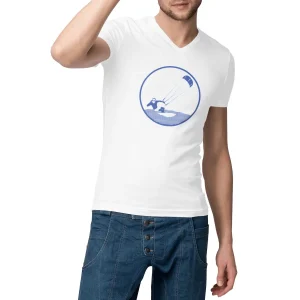 visual_Blanc_1997922972_97953937-650a-412f-825f-f880f9df325d.jpgv1693816602 T-shirt Homme - Col V - 100% Coton Bio - Kitesurf H