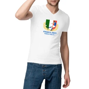 T-shirt Homme - Col V - 100% coton BIO - Italie