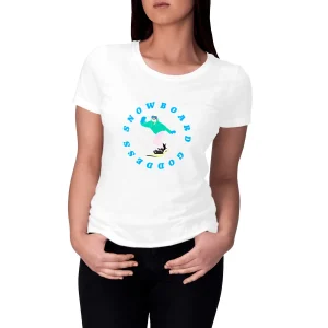 T-shirt Femme - Coupe cintrée - 100% Coton BIO - Snowboard goddess