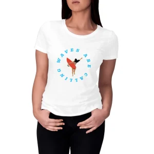T-shirt Femme - Coupe Cintrée - 100% Coton BIO - Waves are calling