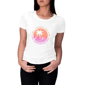visual_Blanc_3042645098_fa4cfe74-a077-41dc-9066-e27fab974642.jpgv1695804757 T-shirt Femme - Coupe cintrée - 100% coton Bio - Los Caravelos 2023