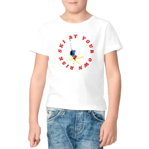 T-shirt Enfant - Garçon - 100% Coton BIO - Ski at your own risk