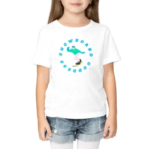 T-shirt Enfant - Fille - Coton BIO - Snowboard goddess