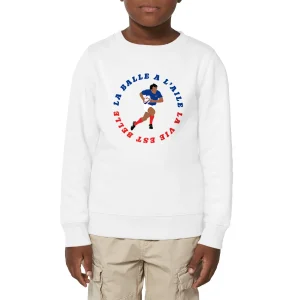 Sweatshirt Enfant - Garçon - Épais - Coton BIO - La balle à l'aile la vie est belle