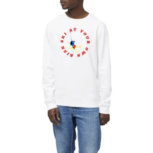 Sweatshirt Homme - Léger - Coton BIO - Ski at your own risk