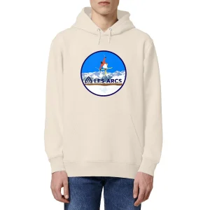 visual_Ivoire_3918974738_71c409ed-f923-40d0-b0c3-b718b9b515cf.jpgv1700583479 Sweatshirt à capuche Homme - Poche kangourou - Coton BIO - Les Arcs Ski H