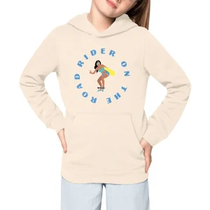 Sweatshirt à capuche Enfant - Fille - Coton BIO - Rider on the road