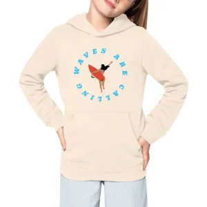 Sweatshirt à capuche Enfant - Fille - Coton BIO - Waves are calling